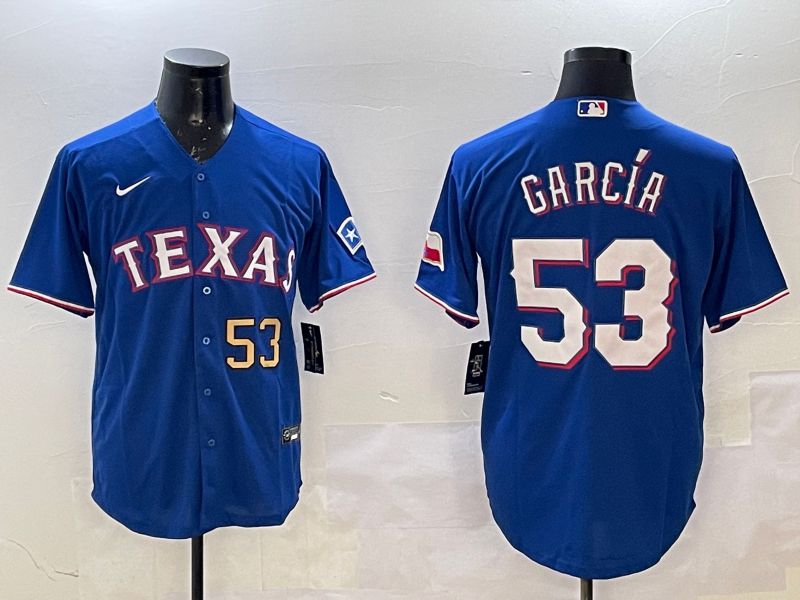 Men Texas Rangers #53 Garcia Blue Game 2025 Nike MLB Jersey style 4->texas rangers->MLB Jersey
